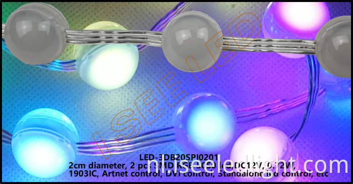 2cm 3d led bal Rgb Spi1903 2 led 3d led kraal licht 03 2cm 3d Led Ball Rgb Spi1903 2 Led 3d Led Bead Light 03